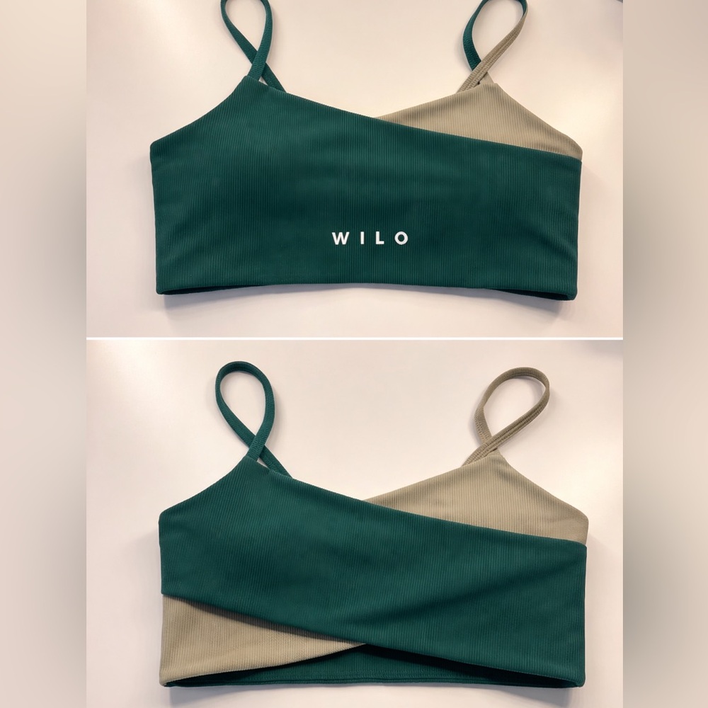 WILO Green Ribbed Sports Bra